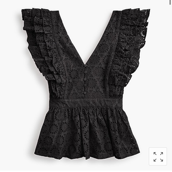 J. Crew Tops - NWT J.Crew Black Eyelet Top